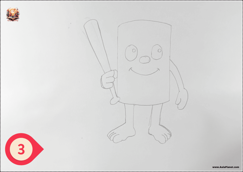 How to Draw Baby Tung Tung Tung Sahur - Step 3