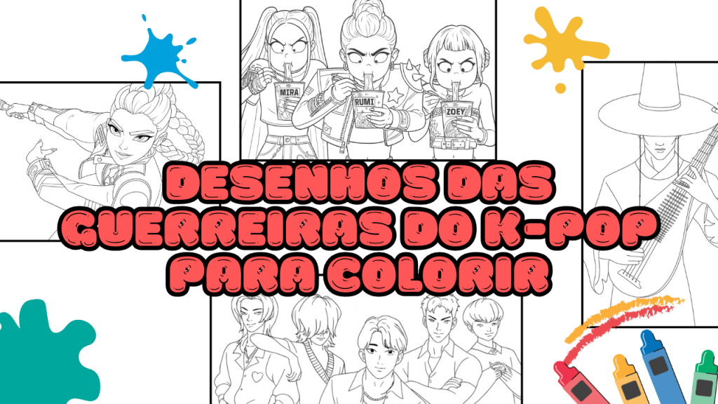 Desenhos das Guerreiras do K-Pop para Colorir