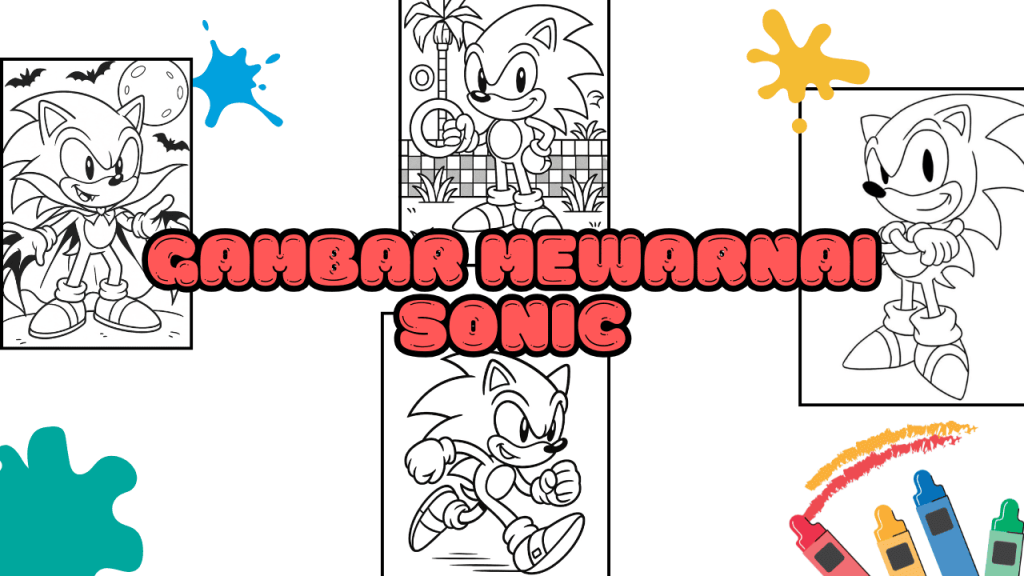 Gambar Mewarnai Sonic
