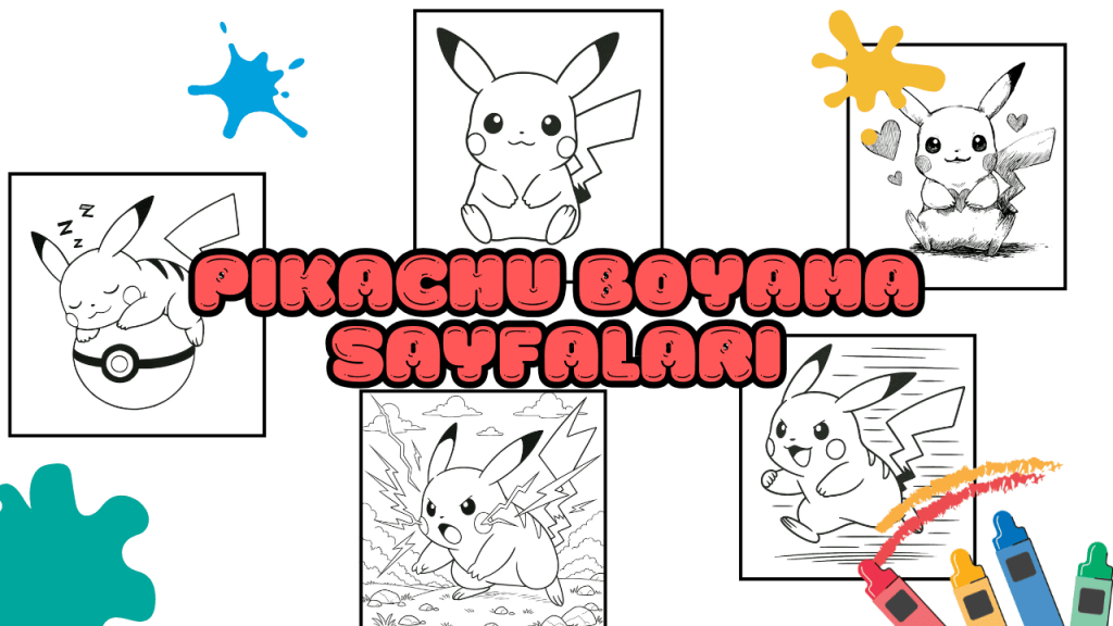 Pikachu Boyama Sayfaları