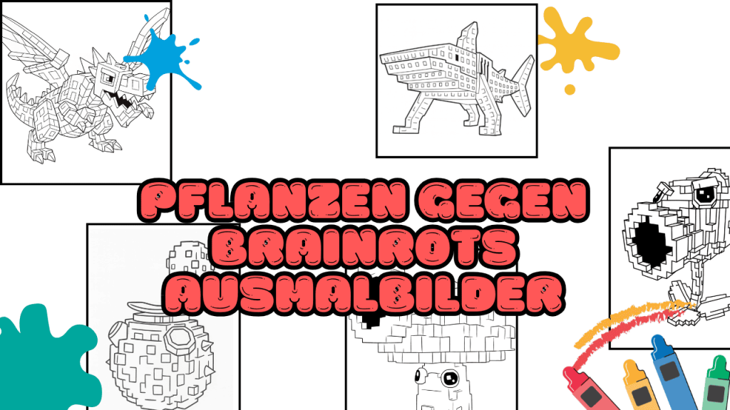 Pflanzen gegen Brainrots Ausmalbilder