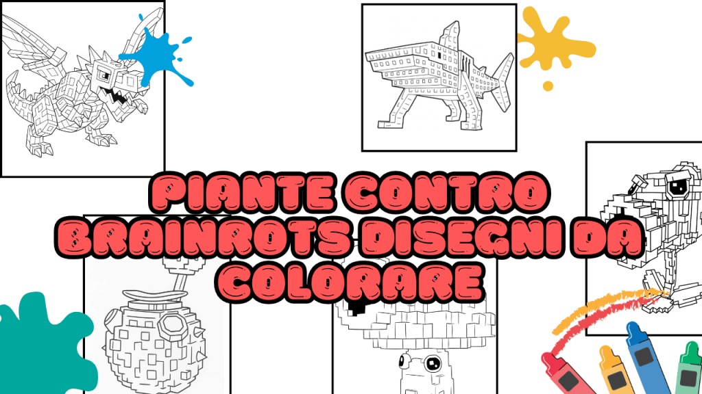 Piante contro Brainrots disegni da colorare