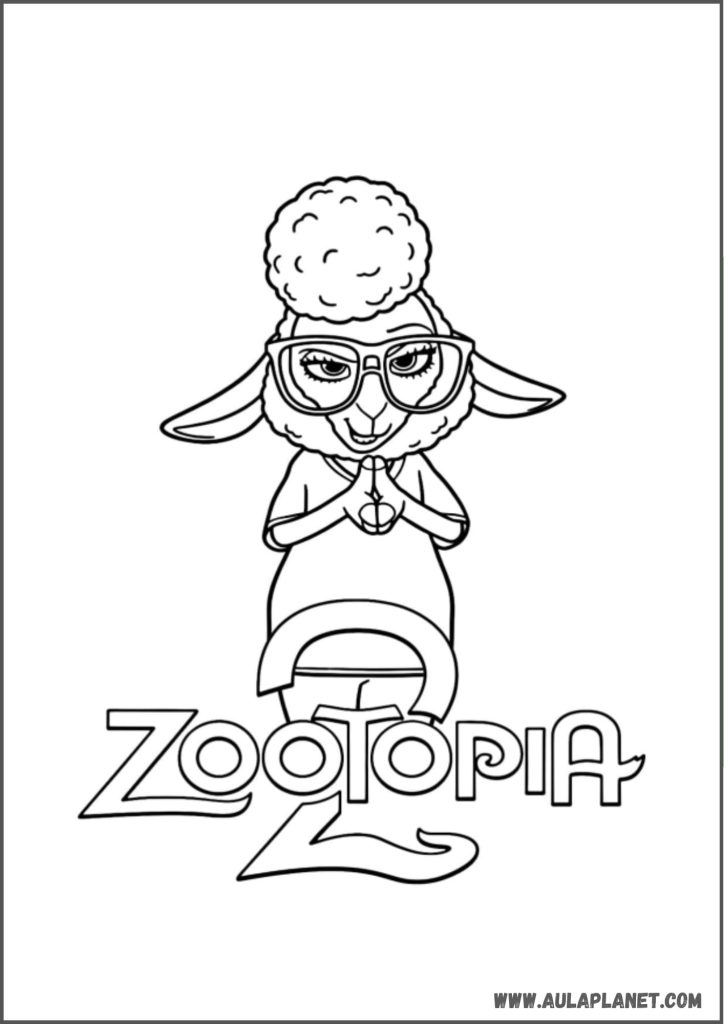 Gambar mewarnai Zootopia 2 – Dawn Bellwether