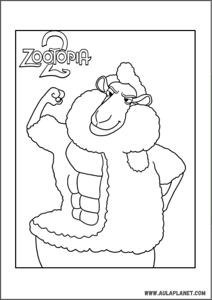 Gambar mewarnai Zootopia 2 – Ed Shearin