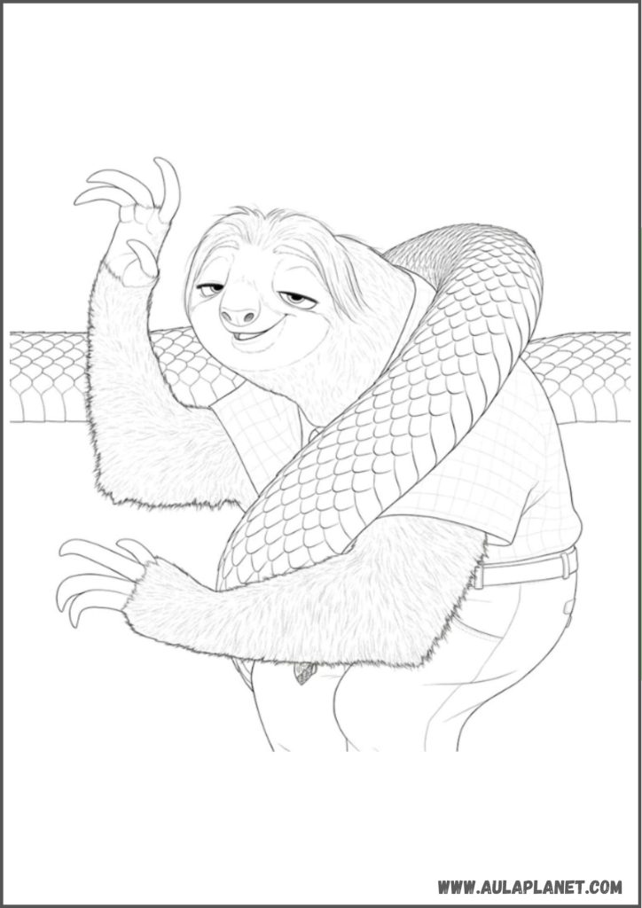 Gambar mewarnai Zootopia 2 – Flash