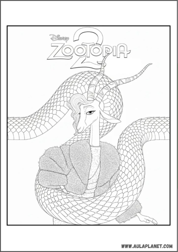 Gambar mewarnai Zootopia 2 – Gazelle