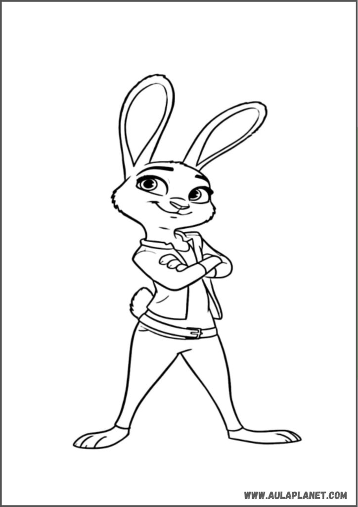 Gambar mewarnai Zootopia 2 – Judy Hopps