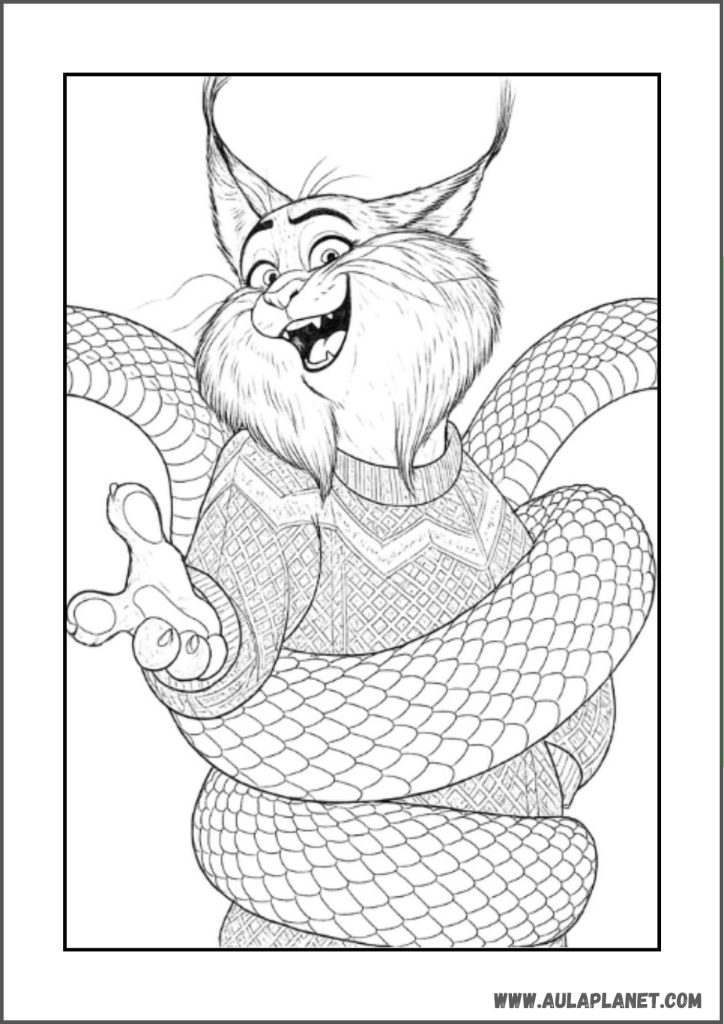 Gambar mewarnai Zootopia 2 – Milton Lynxley