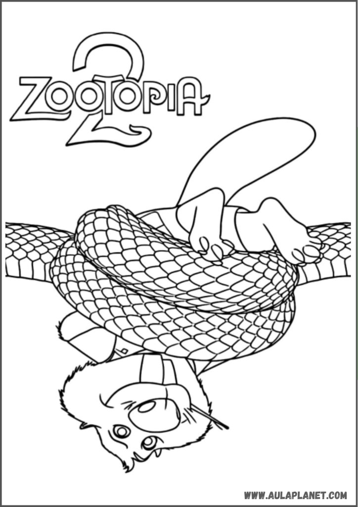 Gambar mewarnai Zootopia 2 – Nibbles Maplestick dan Gary