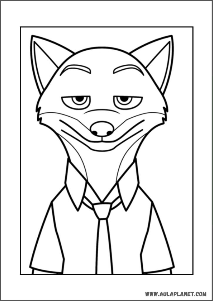 Gambar mewarnai Zootopia 2 – Nick Wilde