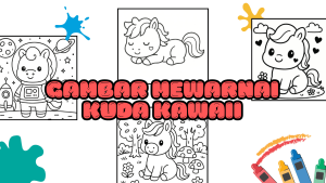 Gambar Mewarnai Kuda Kawaii