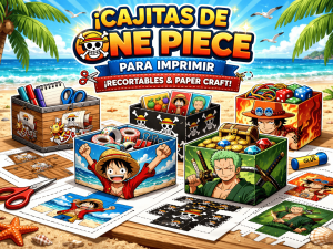 Cajitas de One Piece para Imprimir Recortables y Paper Craft