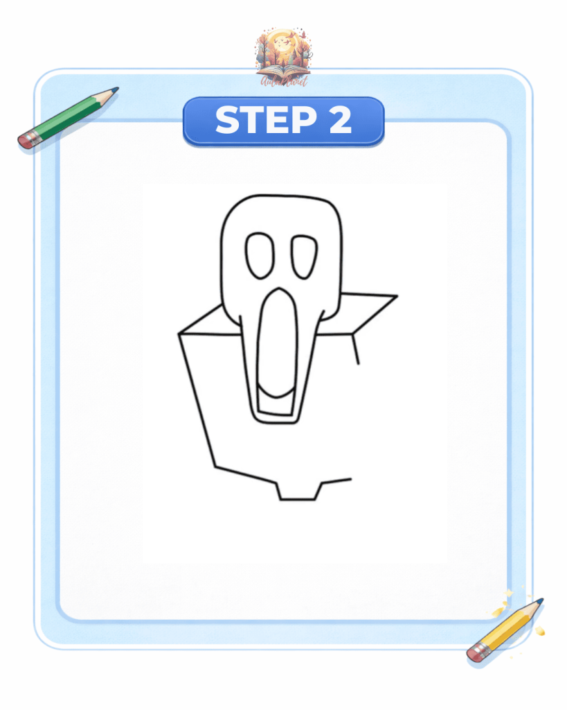 how to draw screamer john doe step 2 body square shape character forsaken