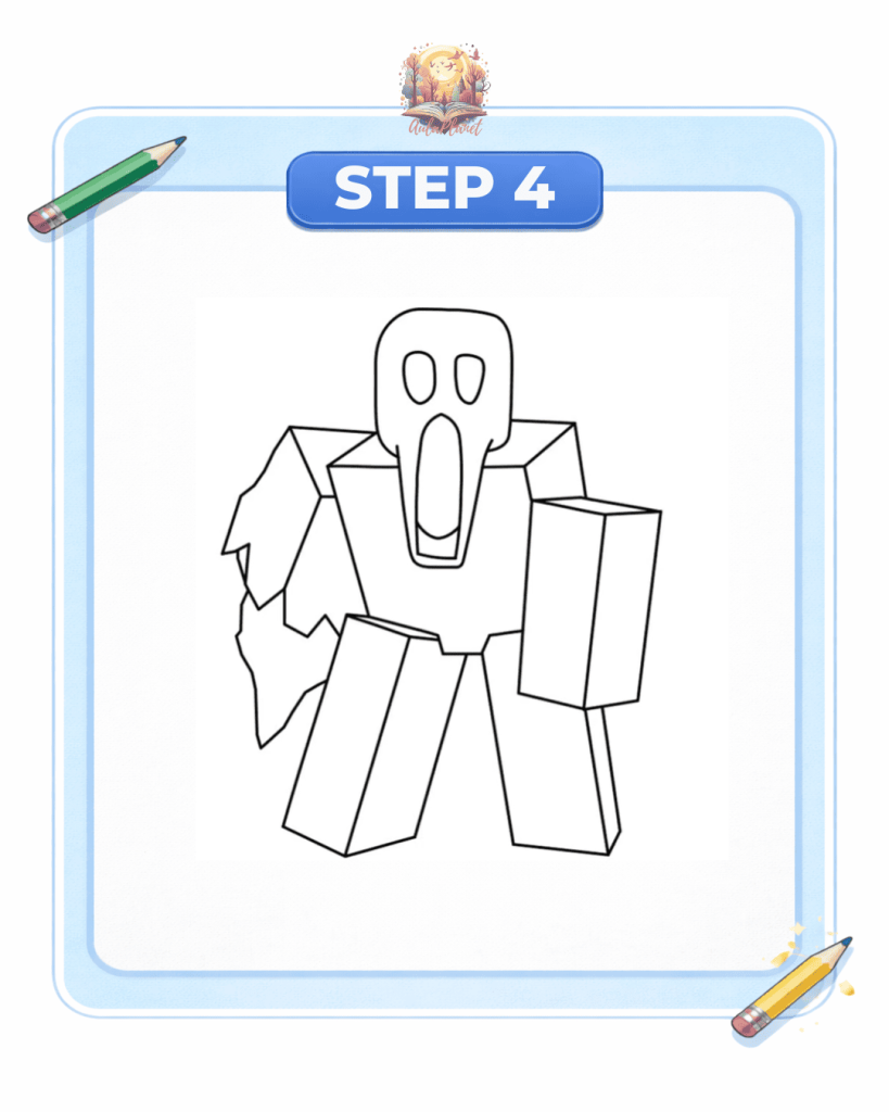 how to draw screamer john doe step 4 legs character forsaken