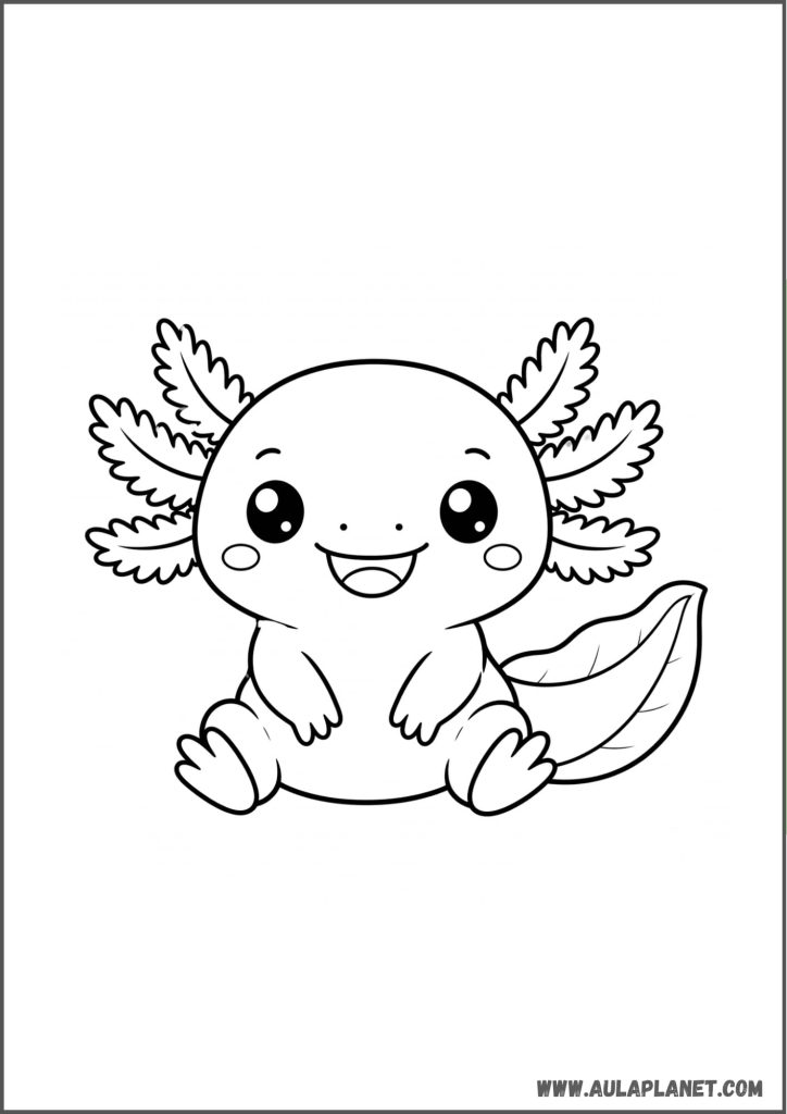 Baby Axolotl Coloring Page