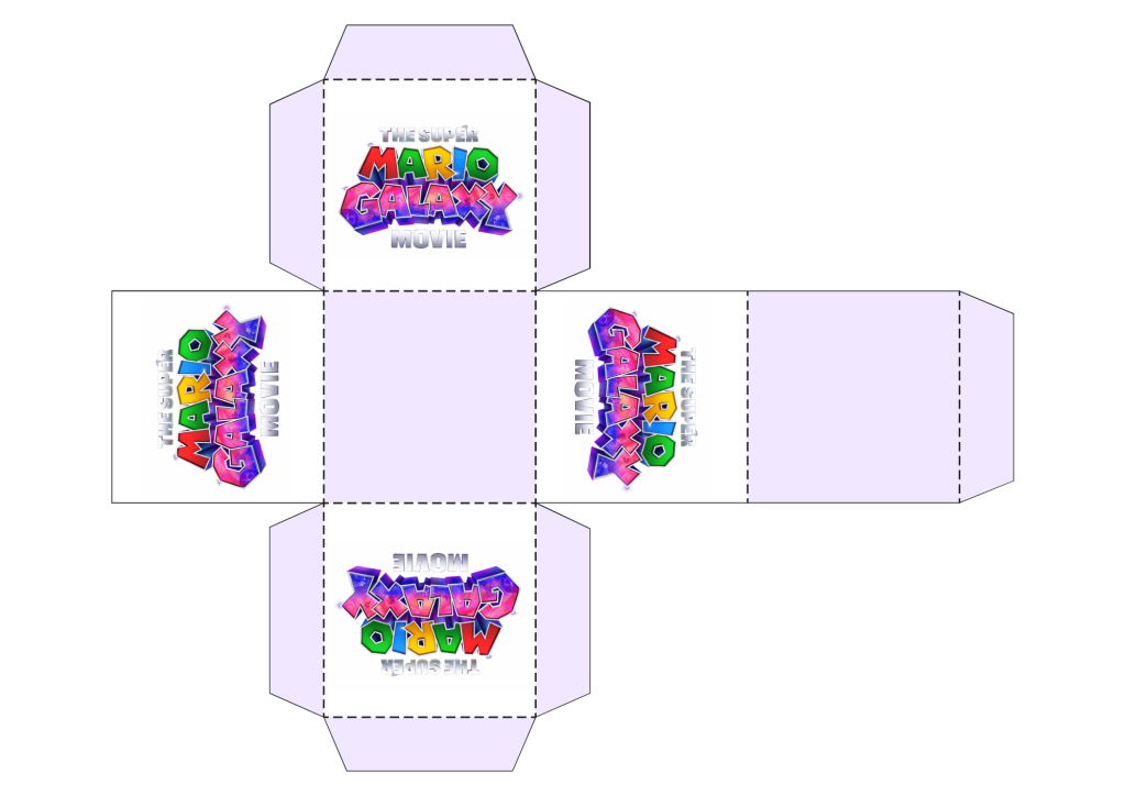 Super Mario Galaxy The Movie Logo Papercraft Box