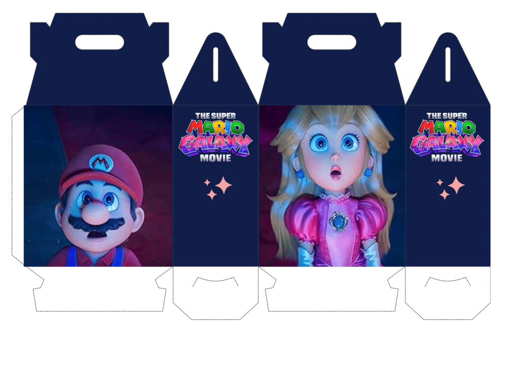 Mario and Peach Papercraft Box | Super Mario Galaxy The Movie