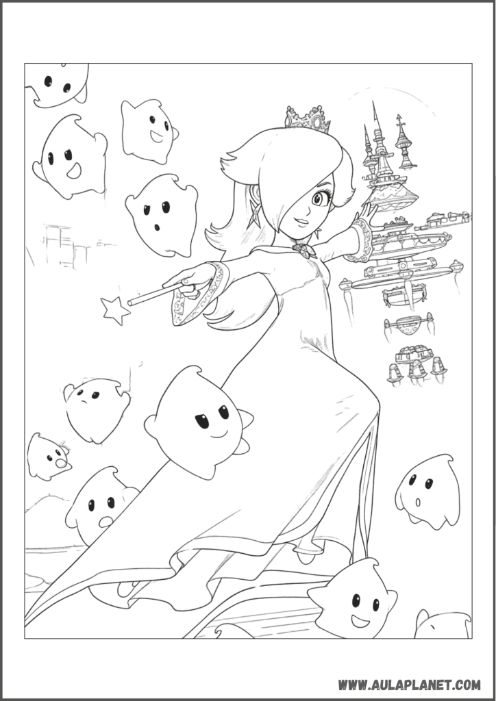 rosalina dan luma untuk diwarnai the super mario galaxy movie