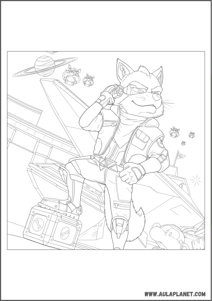 fox mccloud untuk diwarnai star fox