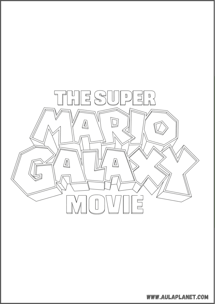 logo the super mario galaxy movie untuk diwarnai