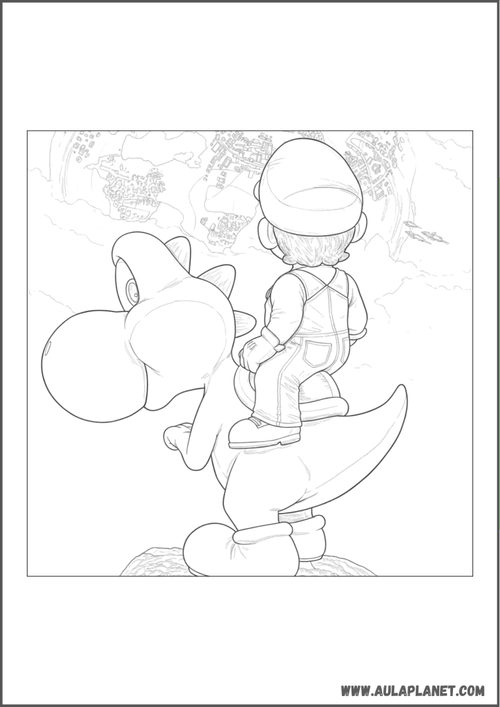 mario menunggangi yoshi untuk diwarnai film mario