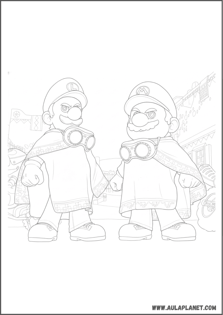 mario dan luigi untuk diwarnai film mario