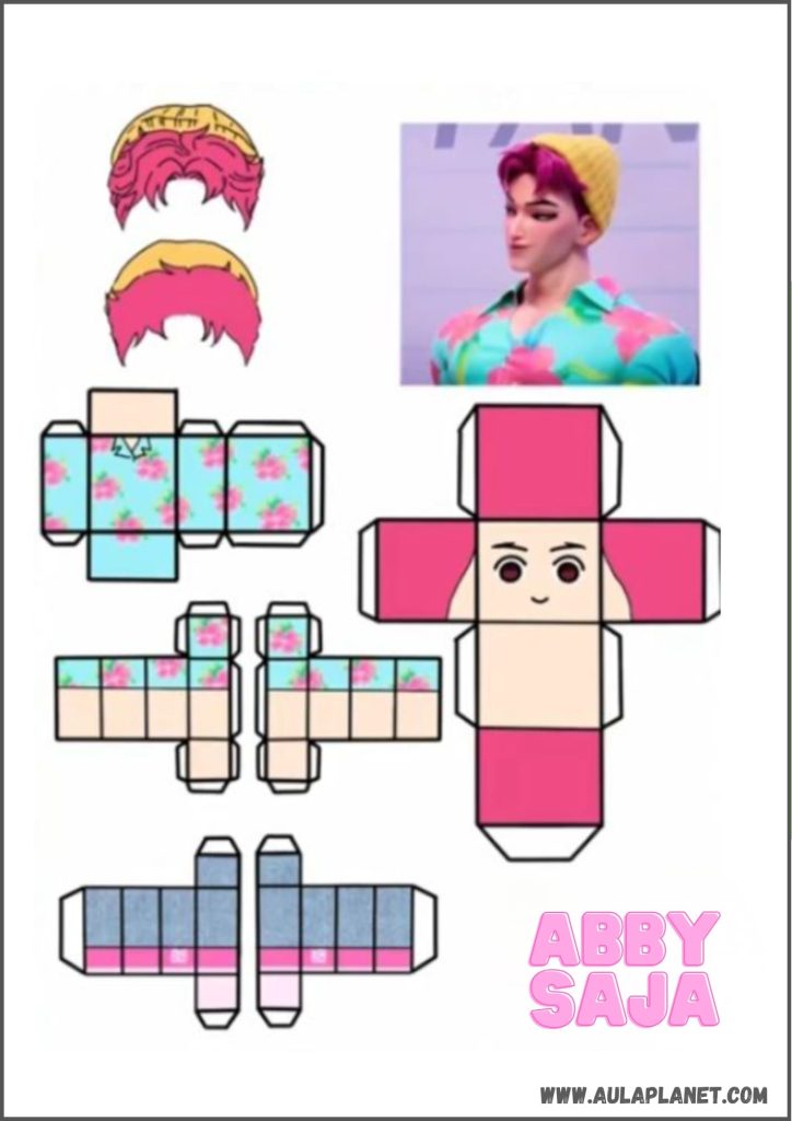 Abby Saja K-Pop Demon Hunters papercraft printable paper toy