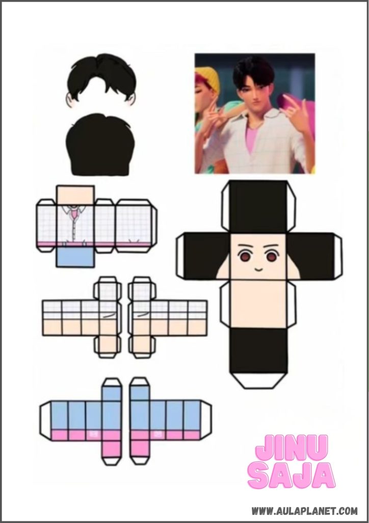 Jinu Saja K-Pop Demon Hunters papercraft printable template