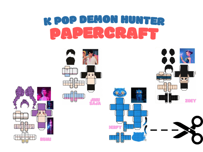Recortables de Las Guerreras K-pop para Imprimir Gratis (Papercraft)