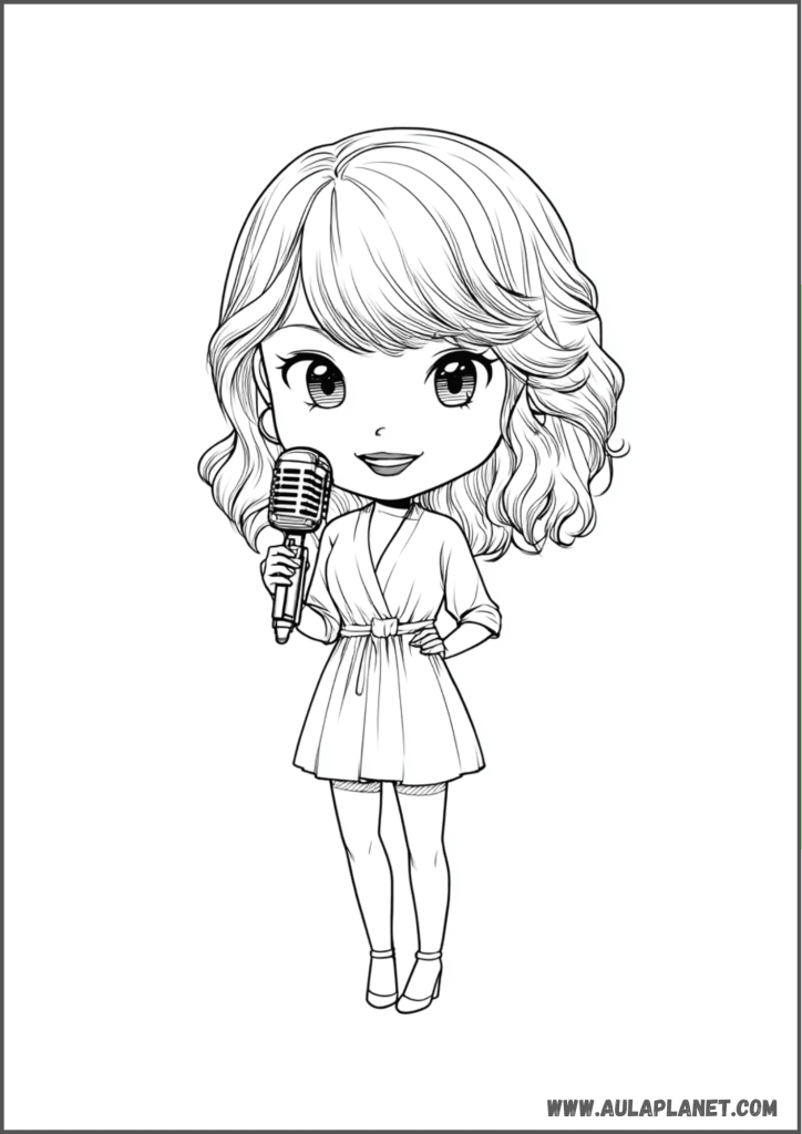 Taylor Swift chibi para colorear