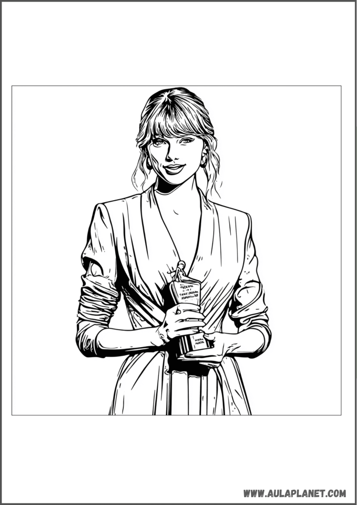 Taylor Swift con premio para colorear