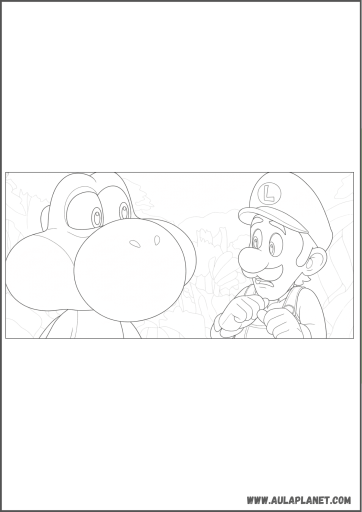 yoshi dan luigi untuk diwarnai film mario