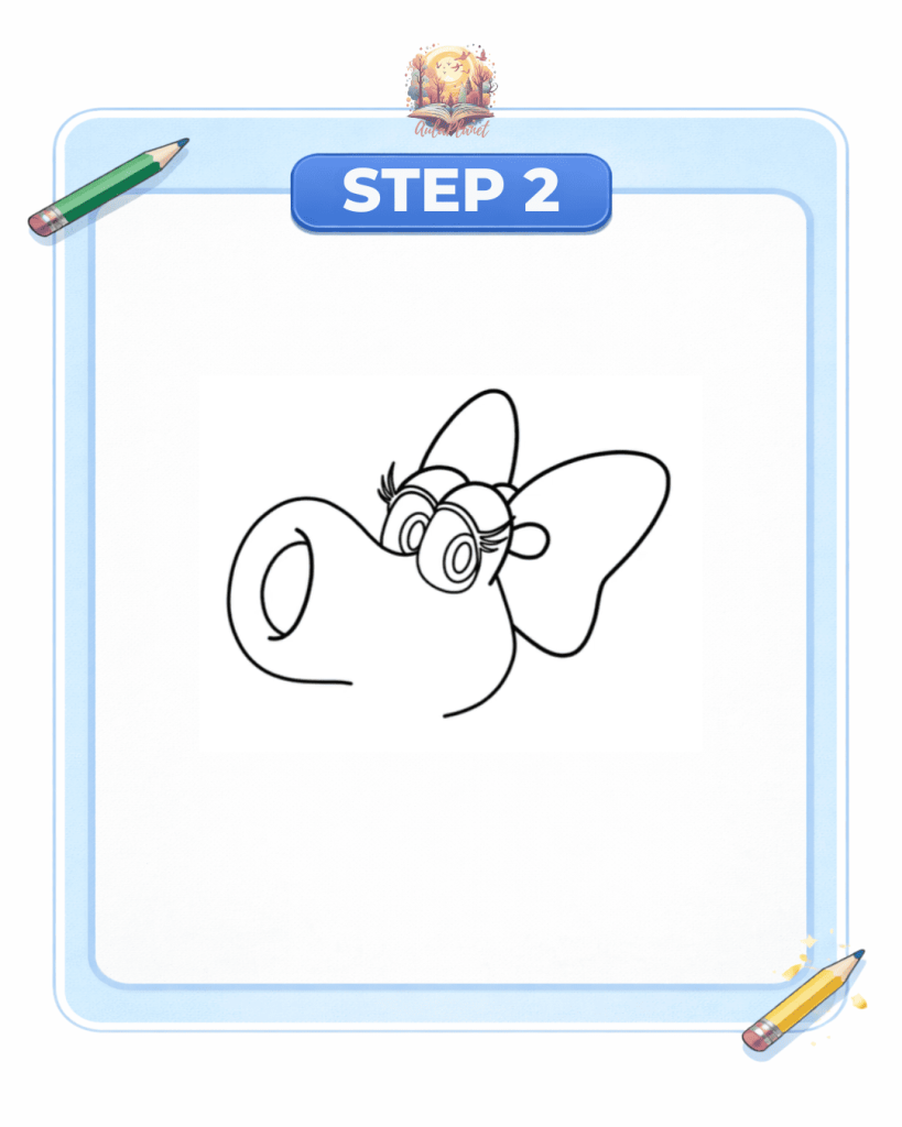 how to draw birdo step 2 eyes bow nose details