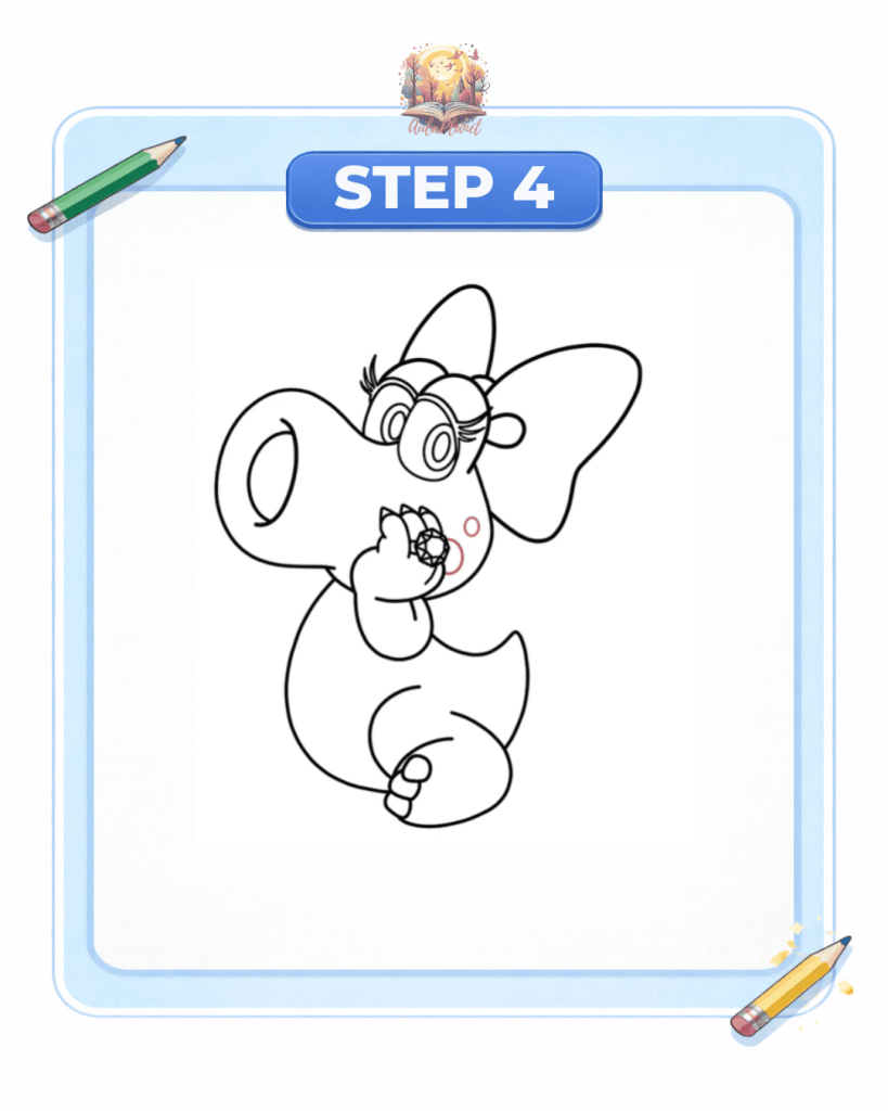 how to draw birdo step 4 leg tail body