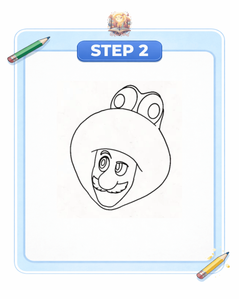 how to draw frog luigi step 2 frog head suit eyes the super mario galaxy movie