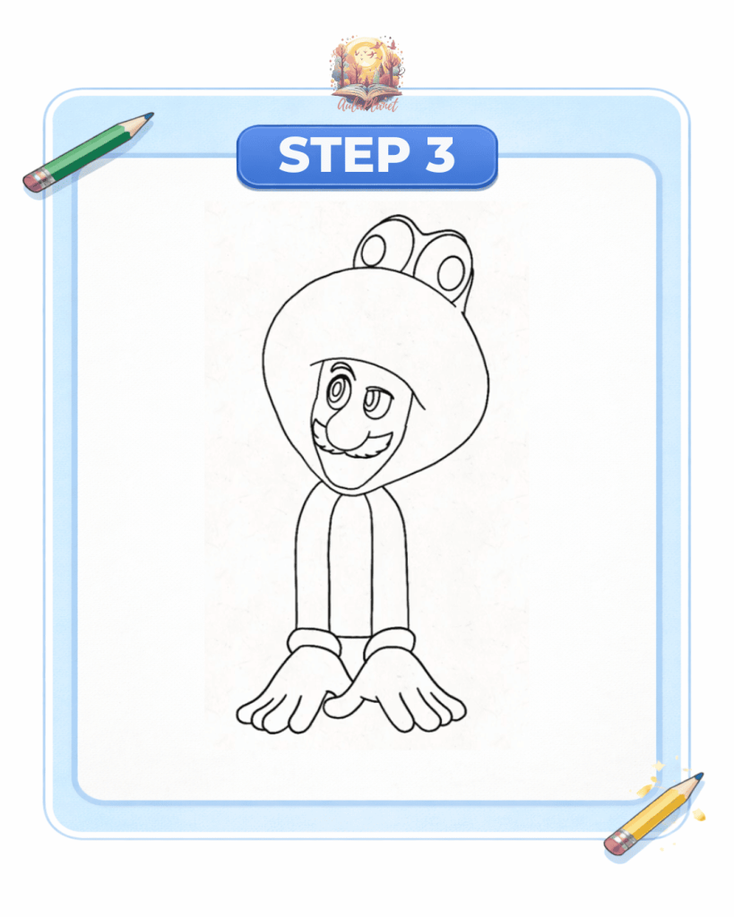 how to draw frog luigi step 3 hands arms character the super mario galaxy movie
