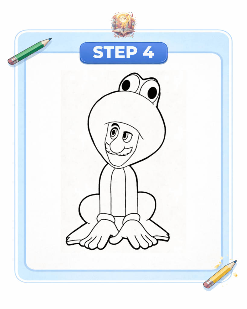 how to draw frog luigi step 4 legs frog shape drawing the super mario galaxy movie