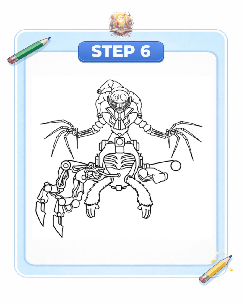 how to draw prototype 1006 step 6 right robotic legs
