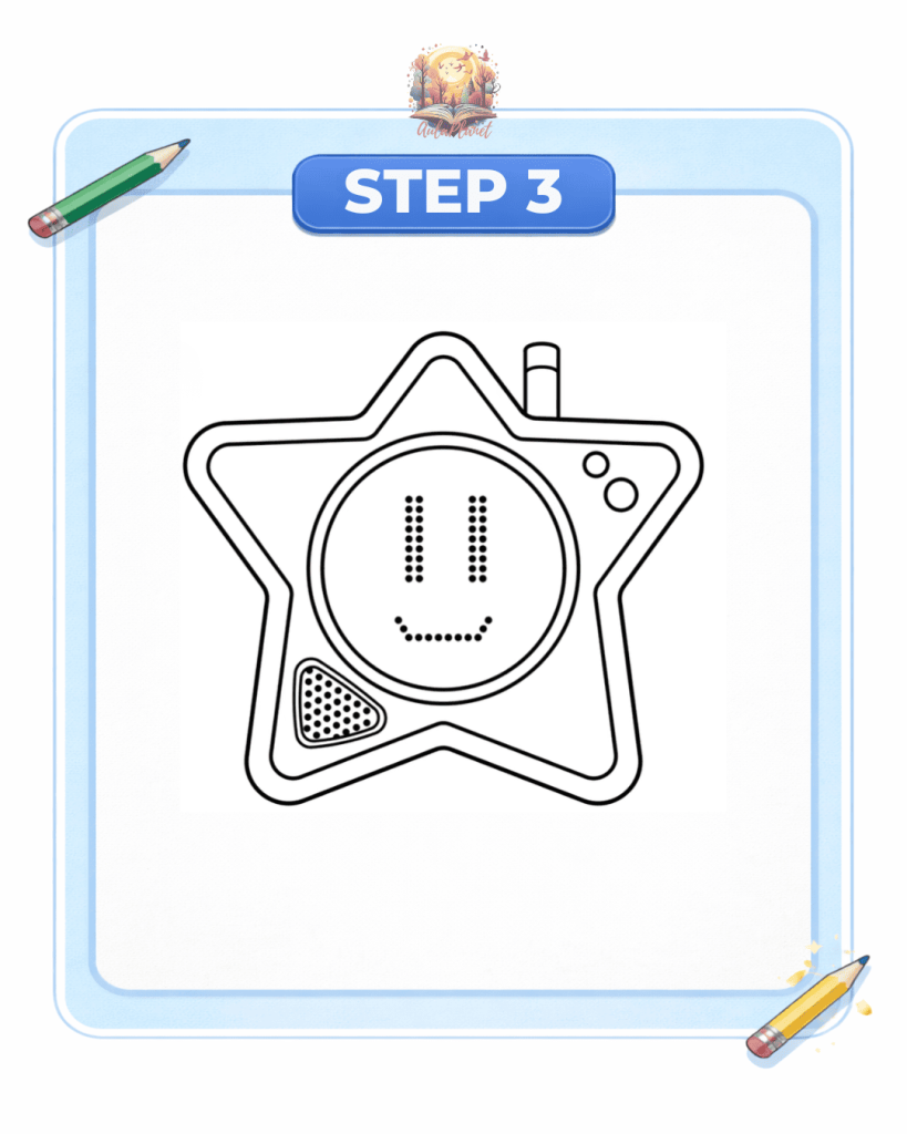 how to draw unnamed star device step 3 details chimney speaker drawing