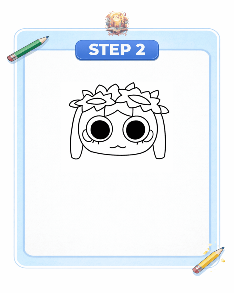 como dibujar sunflower patch bassie paso 2 cabeza flores hojas