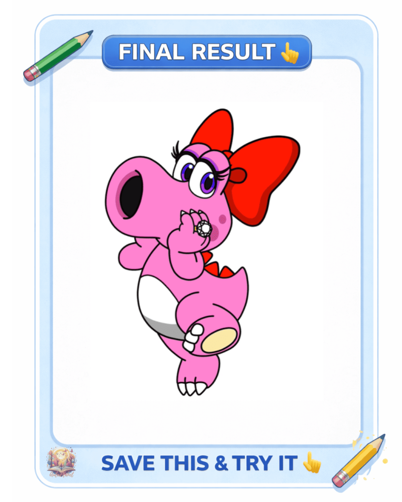 birdo drawing finished colored super mario galaxy movie