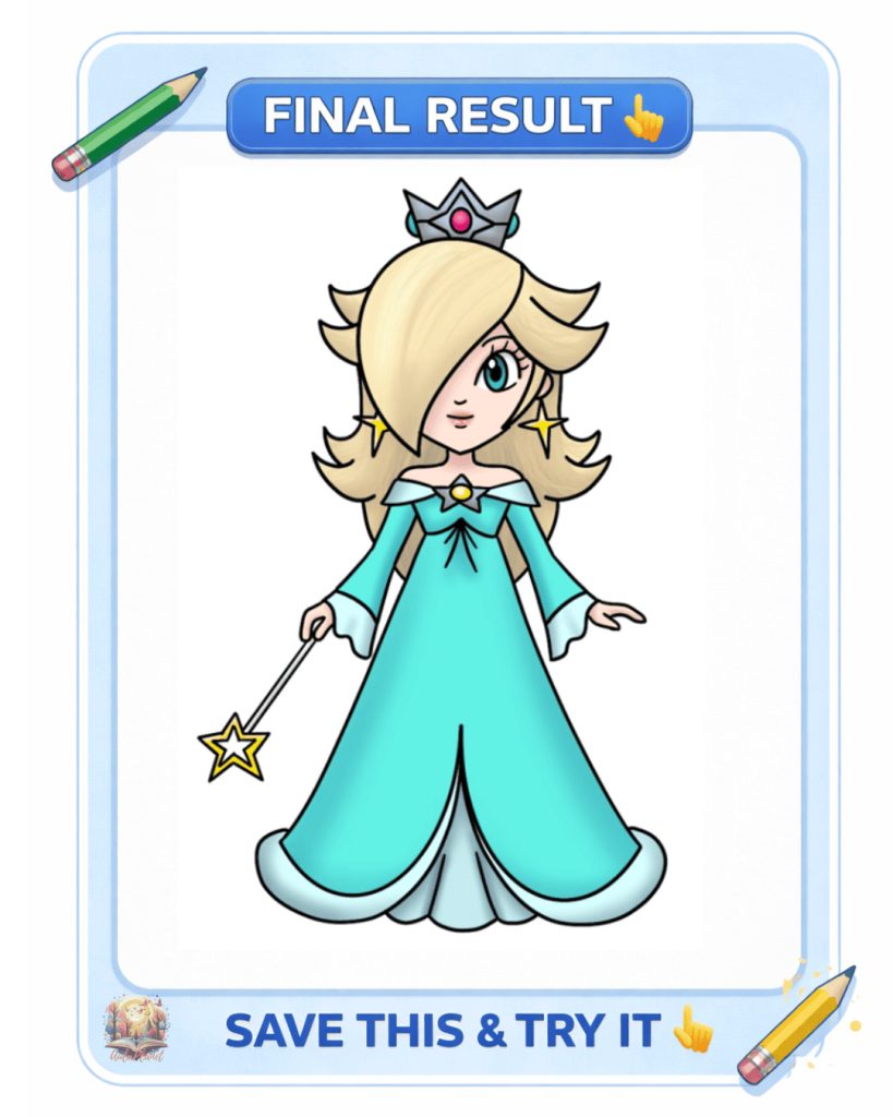 rosalina drawing finished colored the super mario galaxy movie