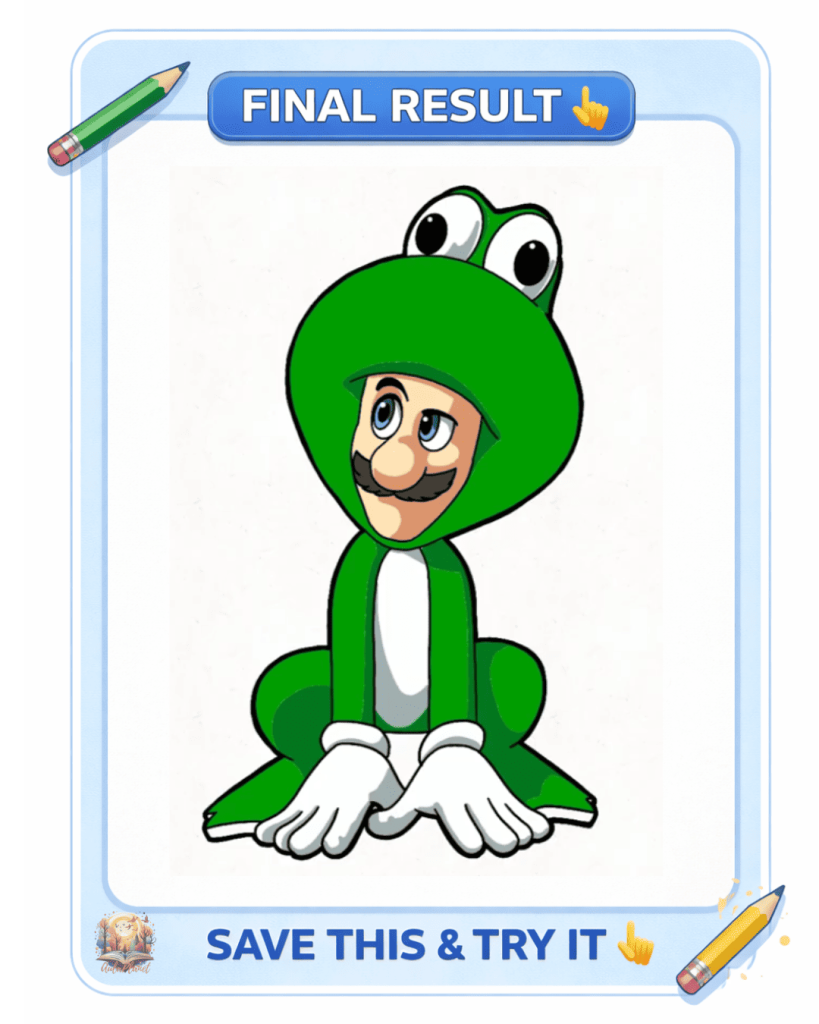 frog luigi drawing finished colored the super mario galaxy movie