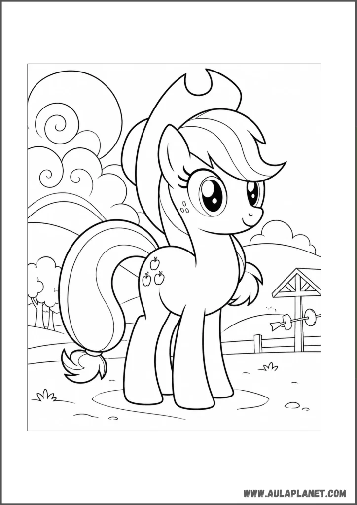applejack para colorear my little pony