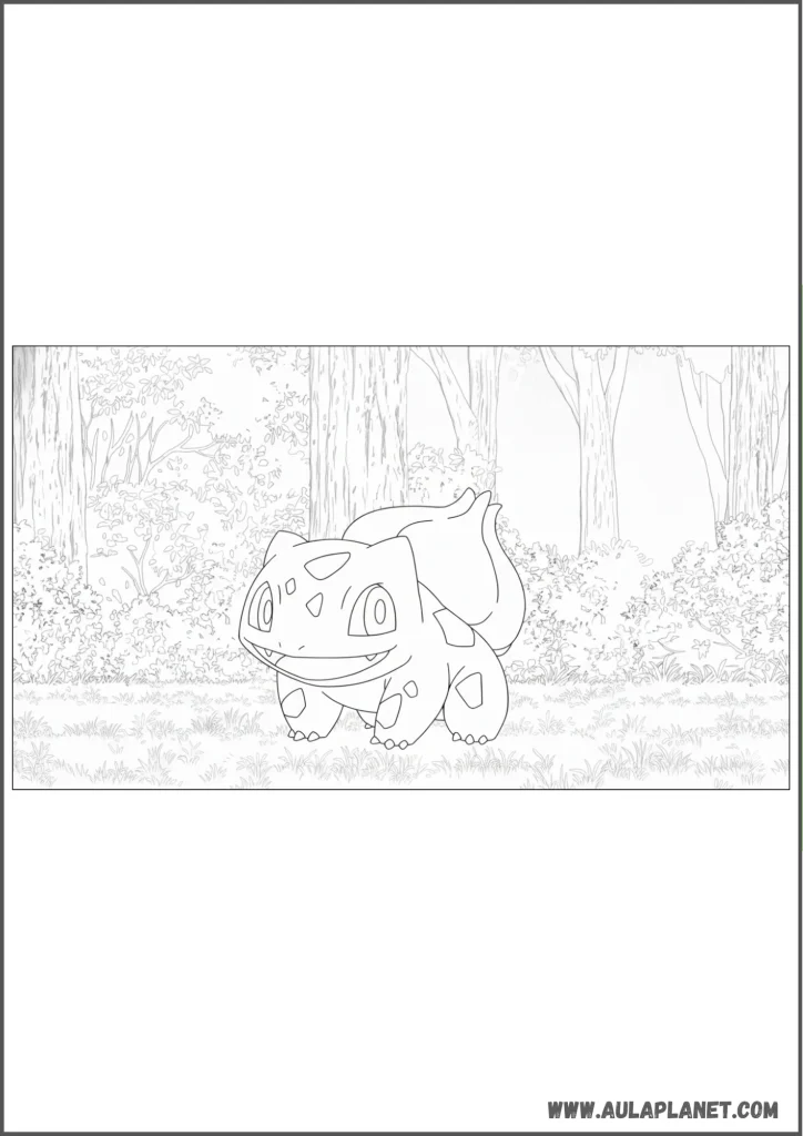 Bulbasaur in the Forest Coloring Page