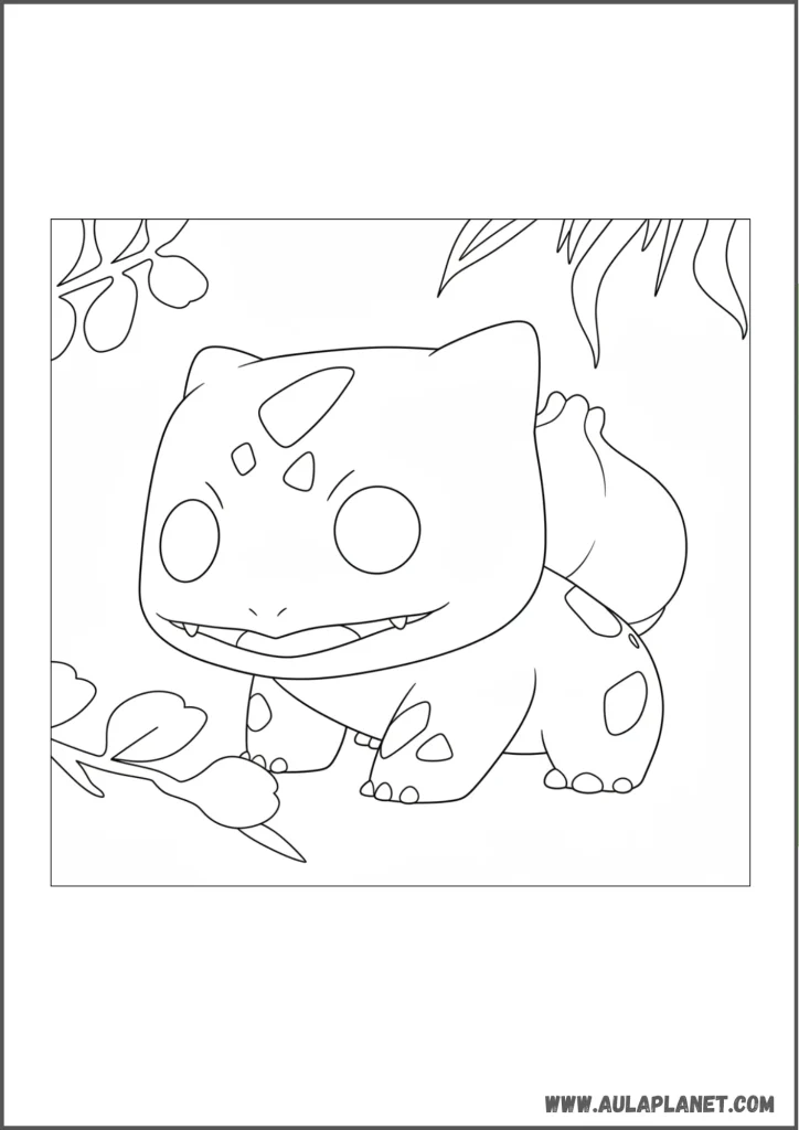 Funko Pop Style Bulbasaur Coloring Page