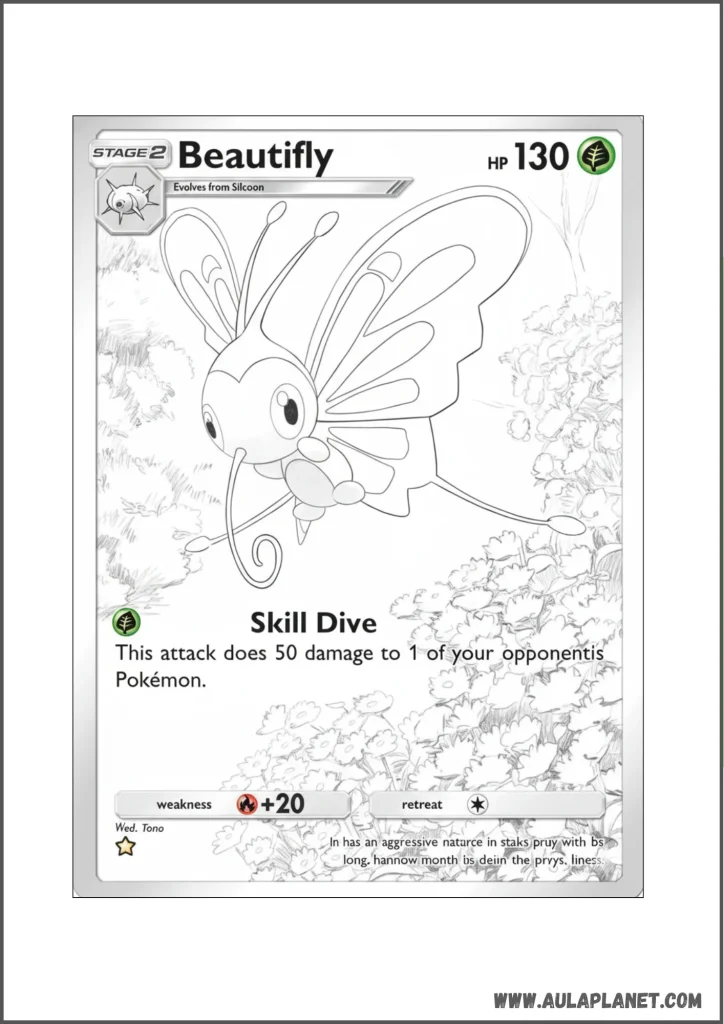 Carta de Beautifly para colorear