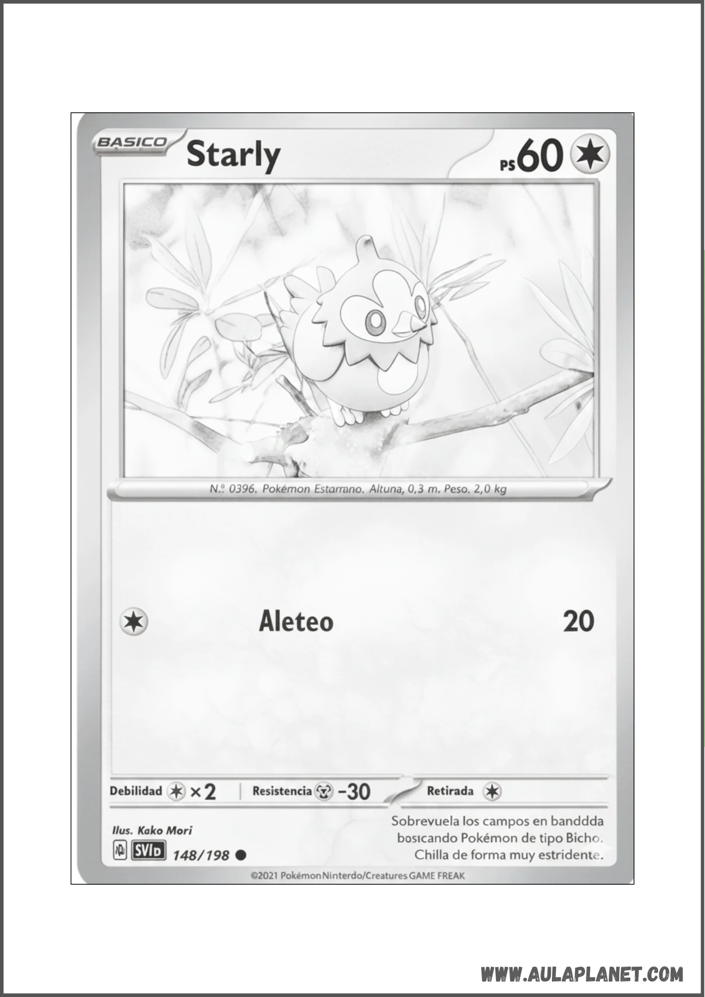 Carta de Starly para colorear