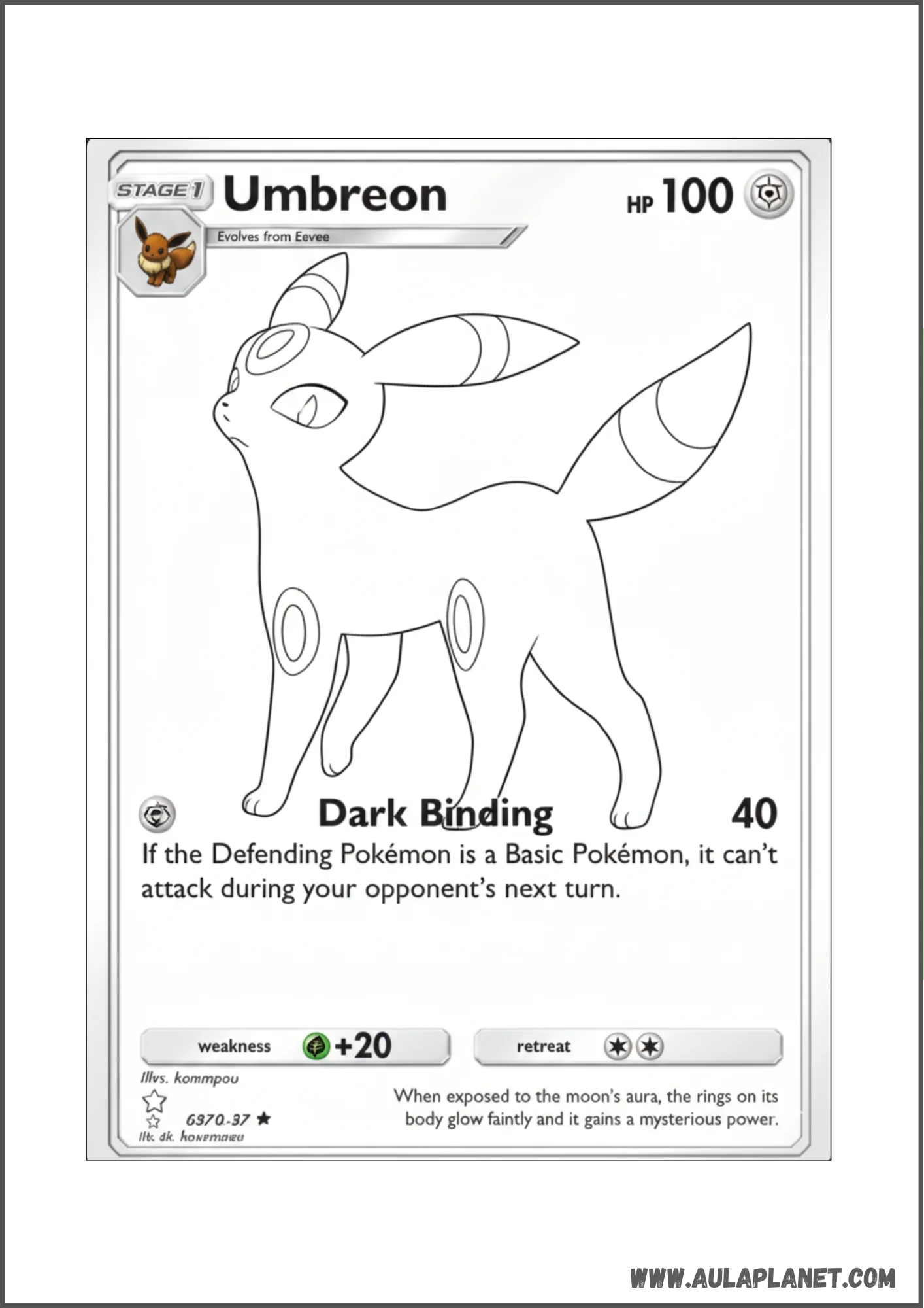 Carta de Umbreon para colorear