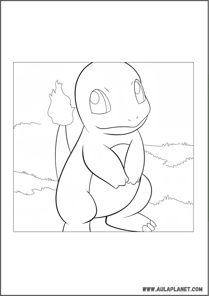 Charmander alegre para colorear